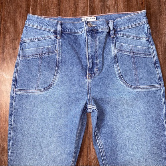 FREE PEOPLE Aiden Slim Flare Jeans Too Cool Blue Bell Botoms - Picture 3 of 9